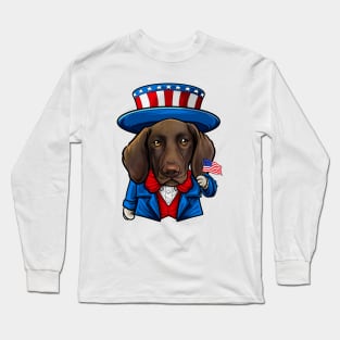 Fourth of July German Shorthaired Pointer Long Sleeve T-Shirt